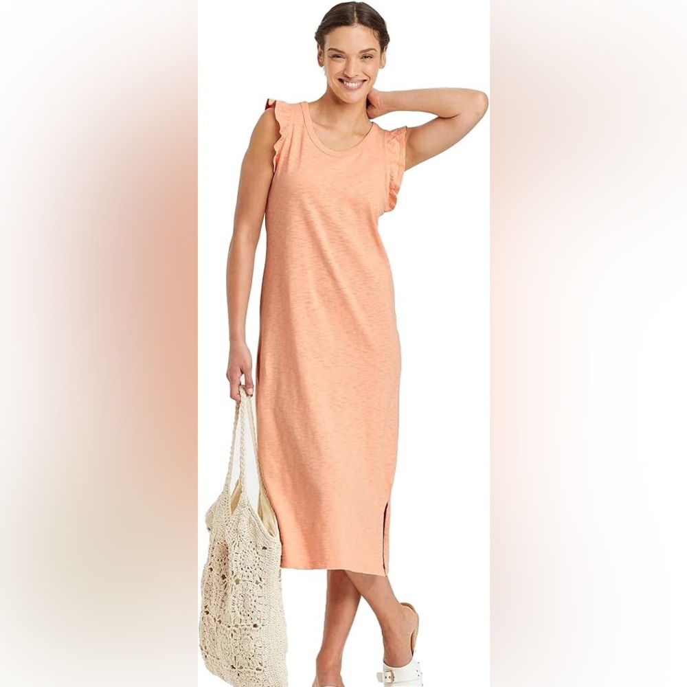 Universal Thread Peach Ruffle-Sleeve Dress